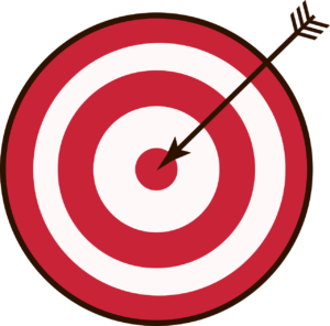 Target sign in red color